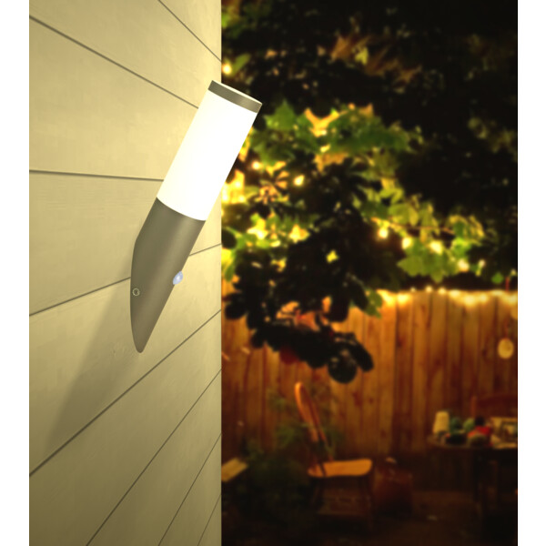 Applique torche E27 avec détecteur infrarouge Arlux Arles IP44 40W max. anthracite - Arlux - 111828