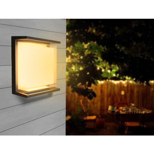 Applique LED Arlux Flores IP65 17W 3000K 1000lm anthracite - Arlux - 117172