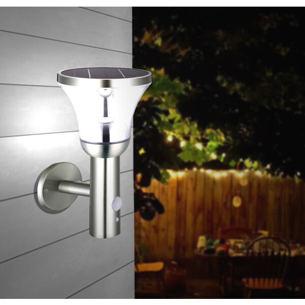 Applique Solaire Inox avec Détecteur Infrarouge LED 6 W 4000 K 600 lm BASTIDE Arlux - Arlux - 500561