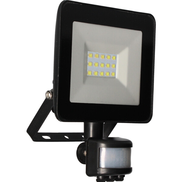 Projecteur Noir avec Détecteur Infrarouge IP44 LED 10 W 4000 K 700 lm FLD75 Arlux - Arlux - 950526