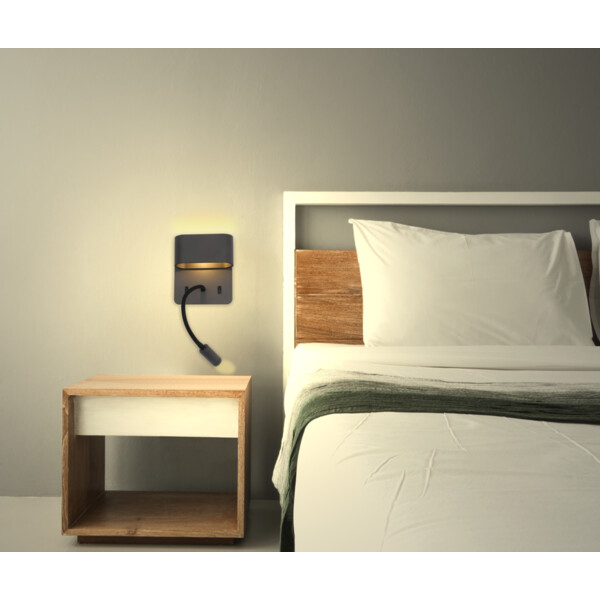 Applique Anthracite LED 5 W 2700 K 350 lm avec Liseuse 3 W 210 lm SORYA Arlux - Arlux - 114108