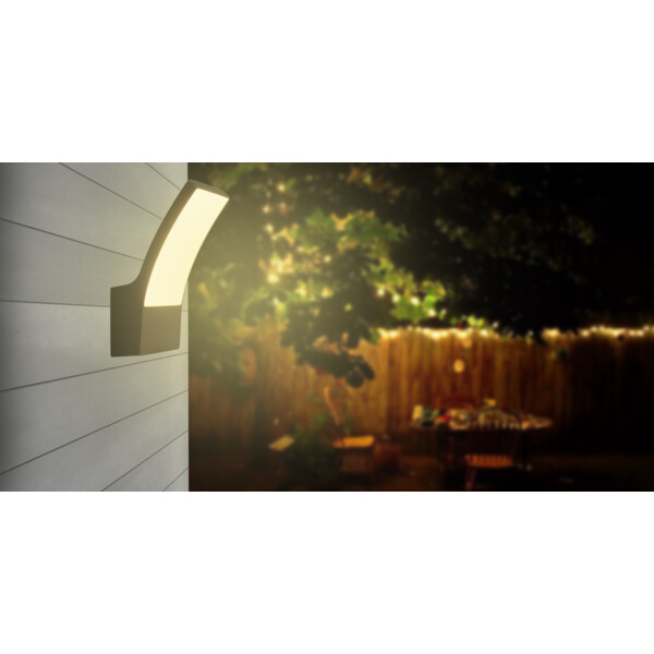 Applique LED Arlux Curve R IP44 10W 3000K 1000lm aluminium - Arlux - 111752