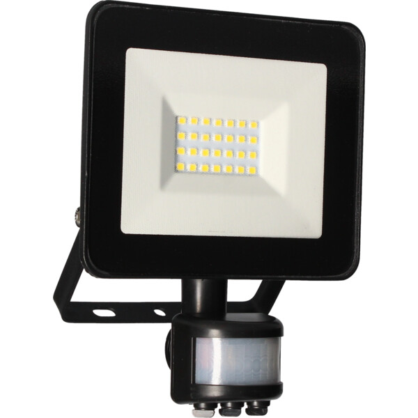 Projecteur Noir avec Détecteur Infrarouge IP44 LED 20 W 4000 K 1500 lm FLD75 Arlux - Arlux - 950530