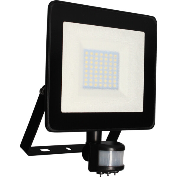 Projecteur Noir avec Détecteur Infrarouge IP44 LED 50 W 4000 K 4000 lm FLD75 Arlux - Arlux - 950538