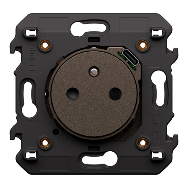 Prise de courant 2P+T + USB-C 1,5 A Bronze - Living Now - Arnould - BTKB4142USB