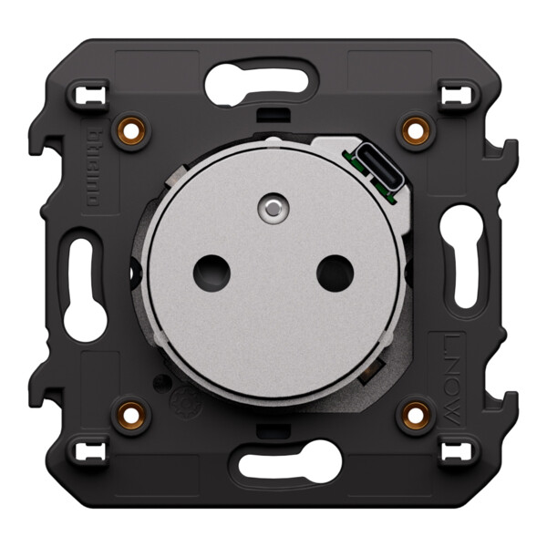 Prise de courant 2P+T + USB-C 1,5 A Acier - Living Now - Arnould - BTKS4142USB