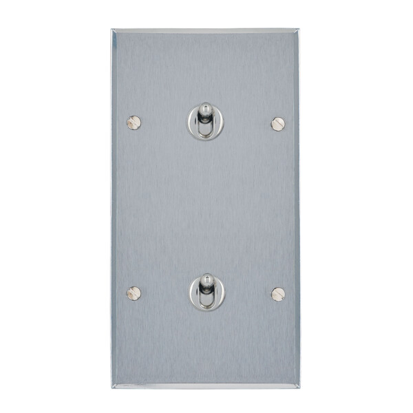 Deux va-et-vient grand carré double vertical Arnould ART mémoire acier brossé - Arnould - 67104