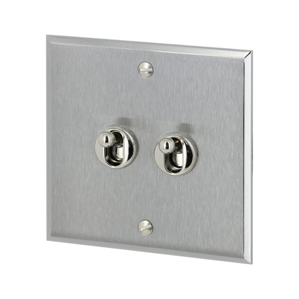 Double poussoir à levier Arnould ART mémoire acier brossé - Arnould - 67112