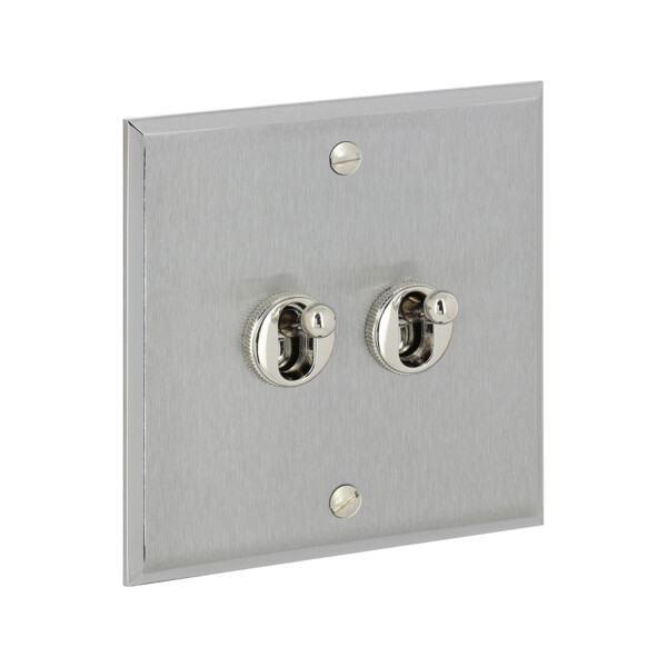 Double poussoir à levier Arnould ART mémoire acier brossé - Arnould - 67112