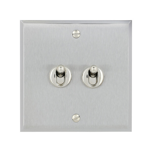 Double poussoir à levier Arnould ART mémoire acier brossé - Arnould - 67112
