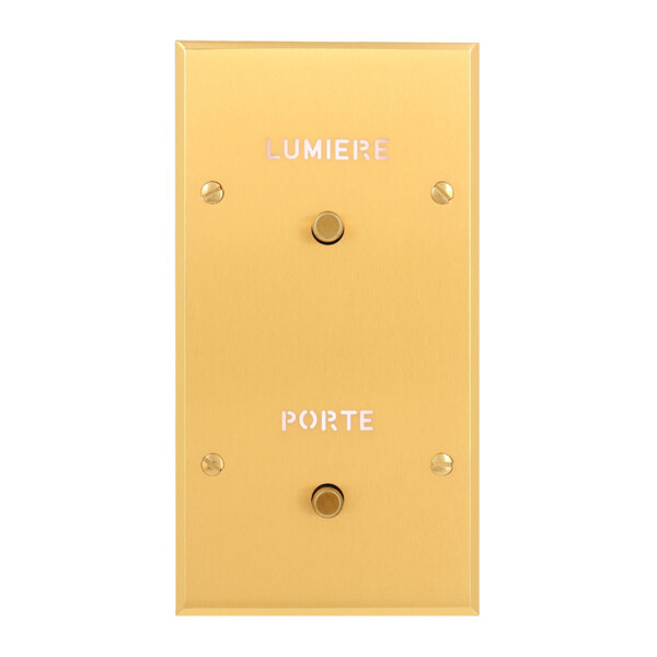 Guichet lumineux 'Porte' + 'Lumière' grand carré double vertical Arnould ART mémoire or brossé - Arnould - 67293