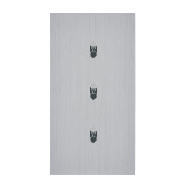 Trois va-et-vient grand carré double vertical Arnould ART épure acier brossé - Arnould - 67406
