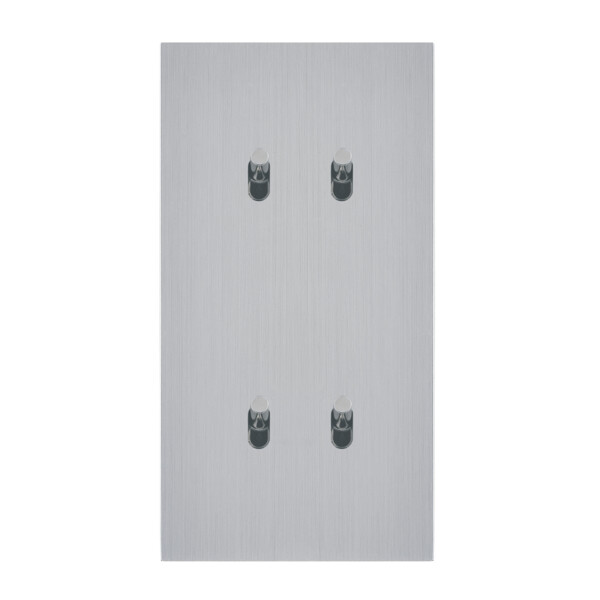 Quatre va-et-vient grand carré double vertical Arnould ART épure acier brossé - Arnould - 67408