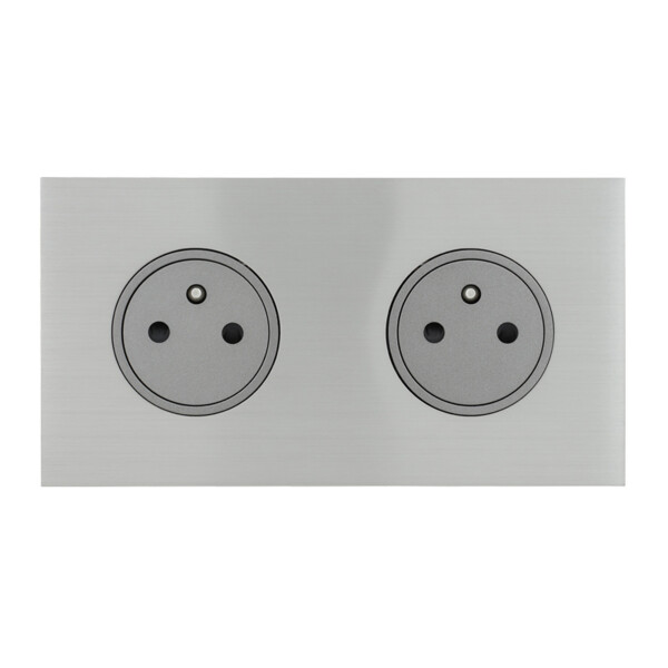 Double Prise de Courant 2P+T Acier Brossé 16 A 250 V Univers Epure Arnould - Arnould - 67432