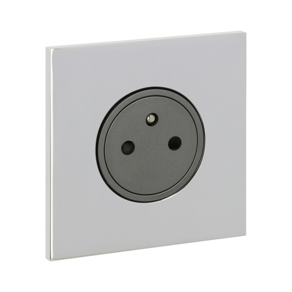 Prise 2 P+T Arnould ART épure acier miroir - Arnould - 67631