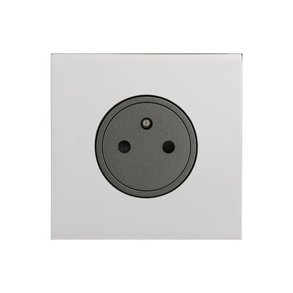 Prise 2 P+T Arnould ART épure acier miroir - Arnould - 67631