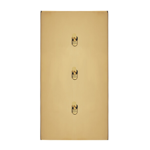 Trois va-et-vient grand carré double vertical Arnould ART épure or miroir - Arnould - 67706