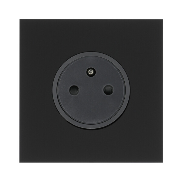Prise Simple Noir Mat 2P+T Art d’Arnould Univers Epure Arnould – 16 A – 250 V - Arnould - 67831