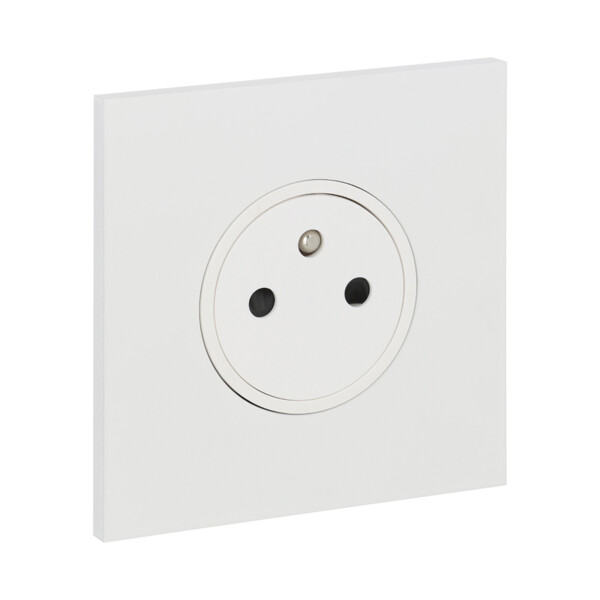 Prise de courant 2p+t 16a - 250v Arnould ART épure blanc satin - Arnould - 67931