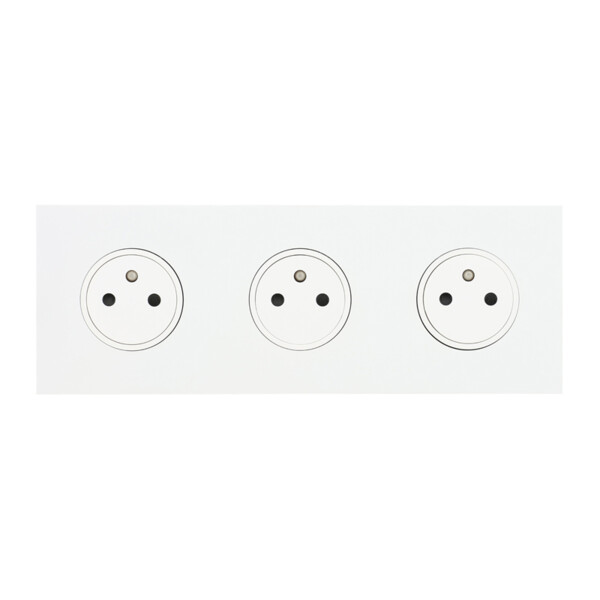 Triple Prise de Courant Univers Epure Arnould Blanche 2 P+T 16 A – 250 V - Arnould - 67933