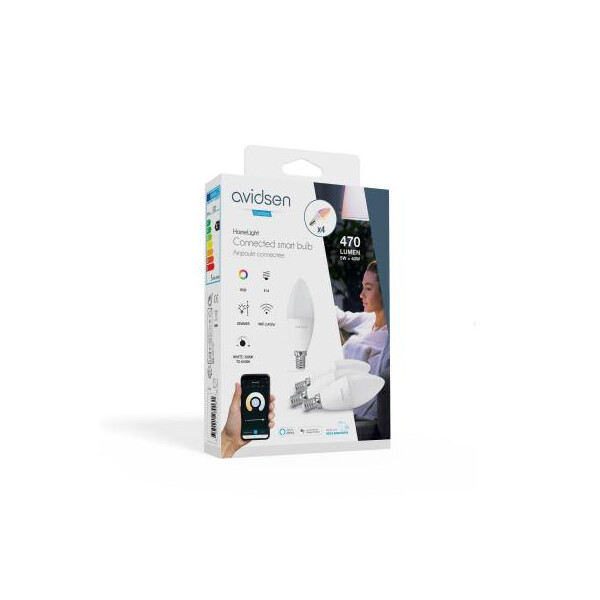 Pack de 4 Ampoules Connectées 5 W E14 HomeLight Avidsen - Avidsen - 127013