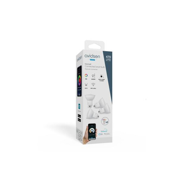 Pack de 4 Ampoules Connectées 5 W GU10 HomeLight Avidsen - Avidsen - 127014