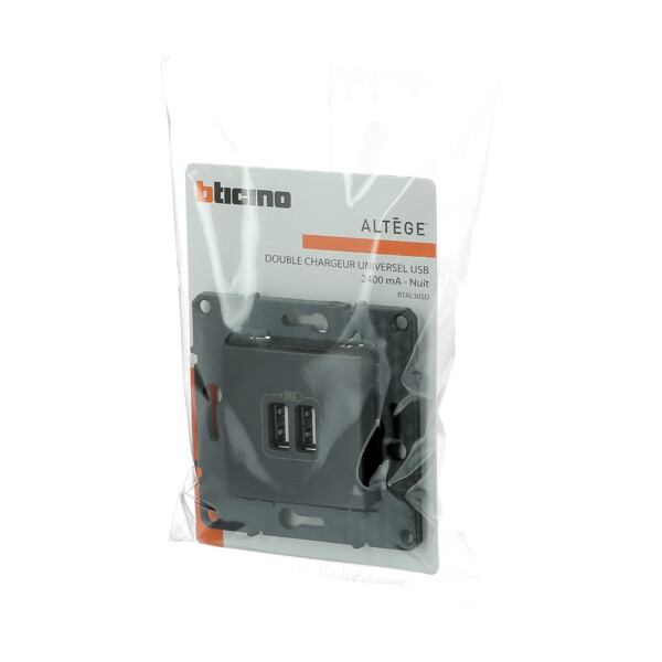 Bticino altège  prise double chargeur usb - 2400 ma - nuit - compo - Bticino Cofrel - BTAL30SD