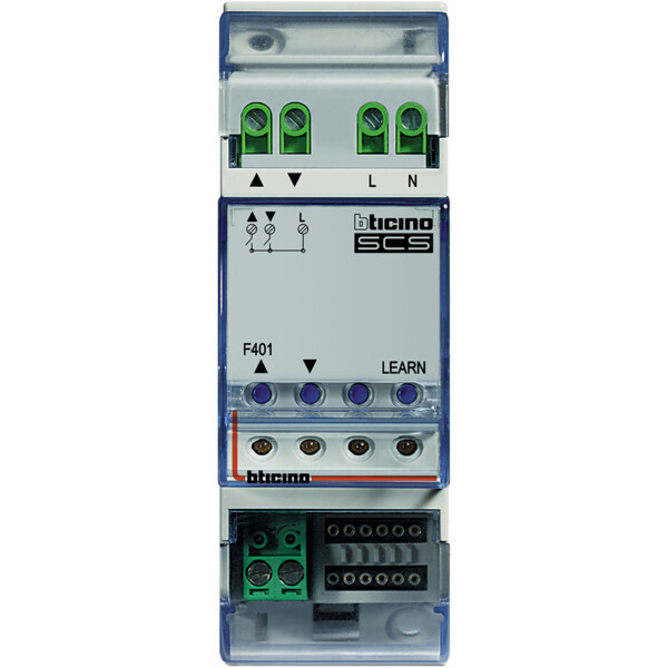 Actionneur pour gestion avancée volets motorisés Bticino MyHome Up modulaire 2 relais - Bticino Cofrel - F401