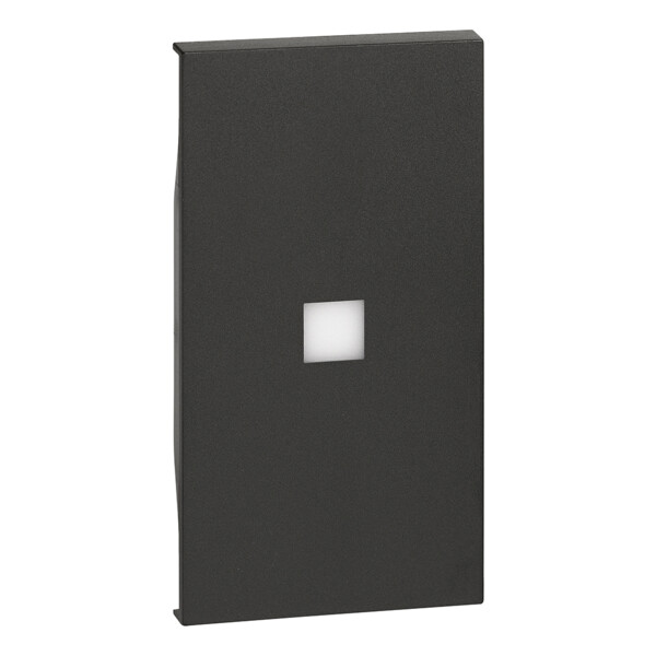 Enjoliveur Living Now pour commande d'éclairage avec voyant à forte intensité lumineuse 2 modules - noir mat - Bticino Cofrel - BTKG01M2X