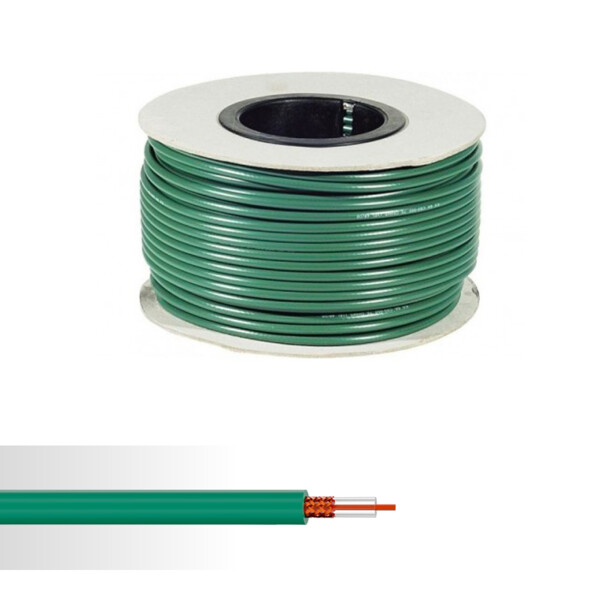 Coax vidéo KX6A 75 ohm vert touret de 500 mêtres - CAE Axitronic - 750050