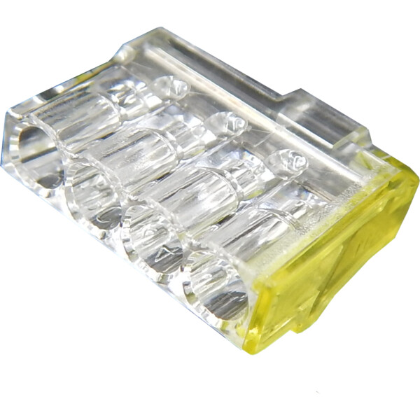 5000 bornes de connexion slim 4 entrées pour fils rigides 0,5 à 2,5mm2 24a-450v - Capri - 307504