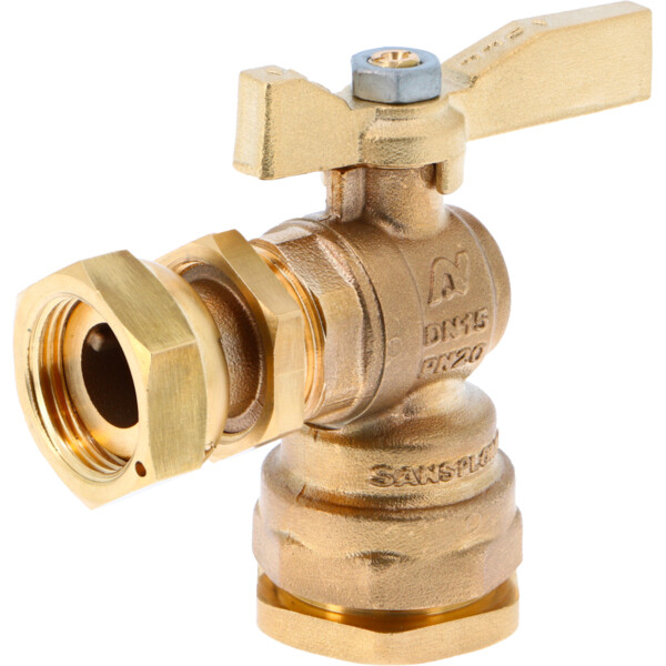 Série 659R - Robinet support compteur equerre écrou tournant + raccord DECA