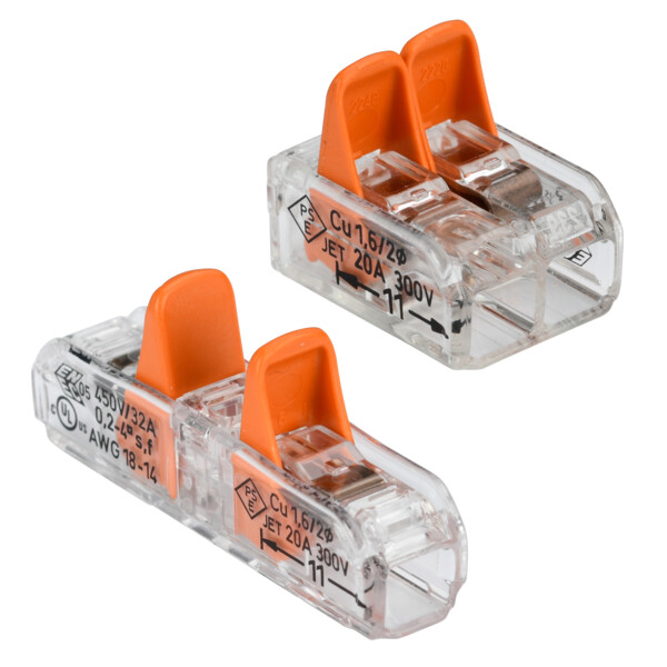 Lot de10 bornes à levier inline x5 + 2 conducteurs x5 - Debflex - 704914