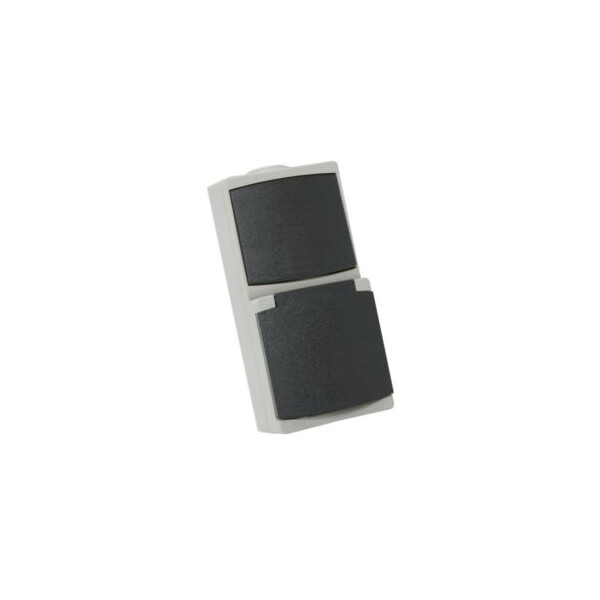 Prise de courant 2P+T et va-et-vient gris Debflex Perle - Debflex - 730220