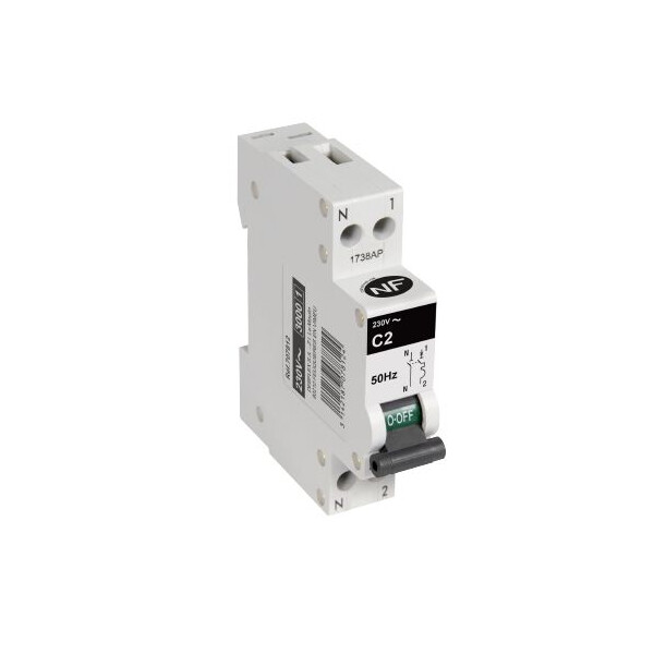 Disjoncteur Debflex 1 P+N 2A Courbe C 3Ka - Debflex - 707812