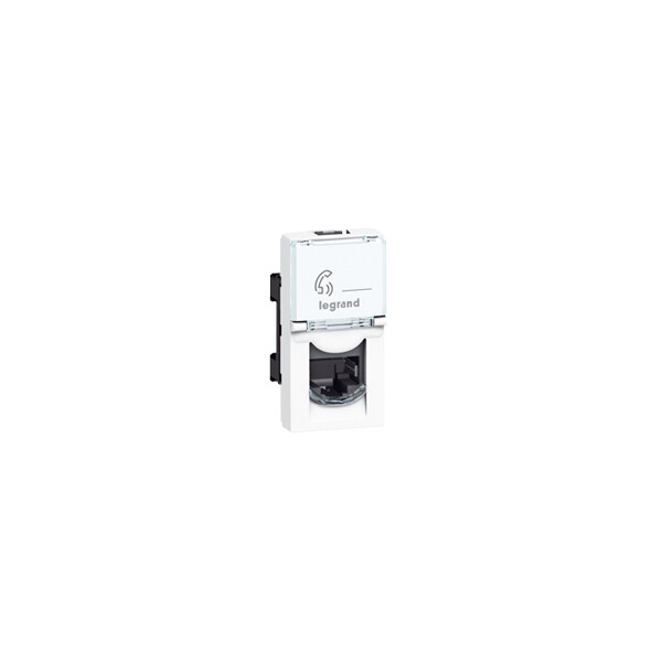 Prise RJ45 Legrand Mosaic - Cat. 5e FTP - 9 contacts - 1 mod - blanc - Legrand - 078680