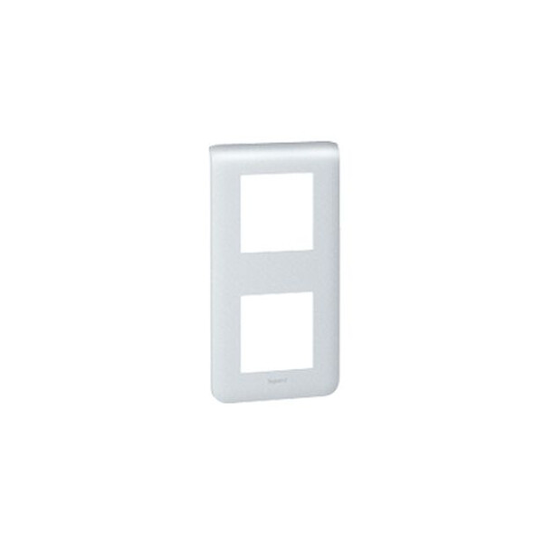 Plaque pour prise et interrupteur Legrand Mosaic - 2x2 mod vertical - alu