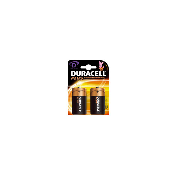 Blister de 2 Piles Alcaline D/LR20 1,5 V Duracell Plus - Duracell - MN1300B2-PLUS