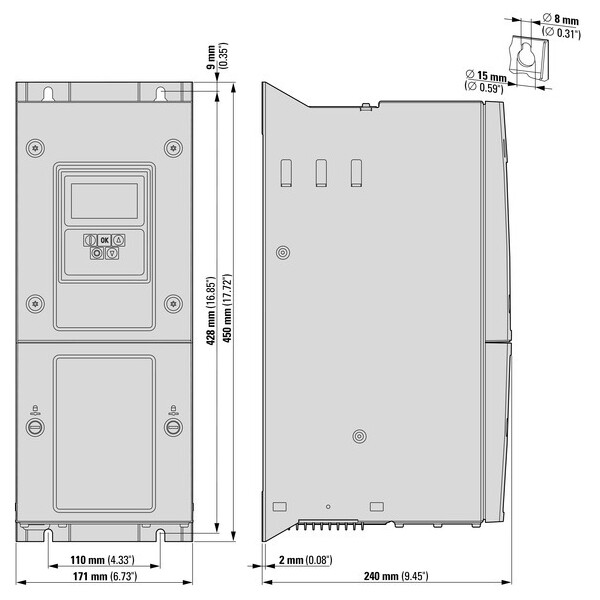 Vfd da1 3~/3~240v 30a 7.5kw/10hp (DA1-32039FB-B55C) - Eaton - 169362
