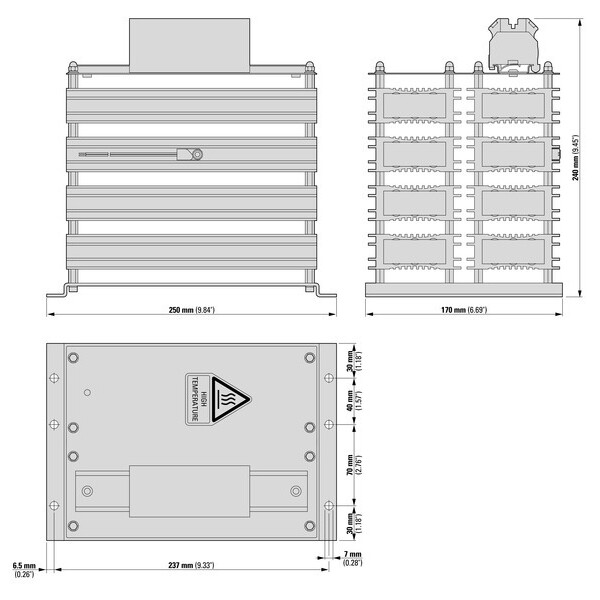 Résistance freinage vfd, 25 ohm, 1920 w (DX-BR025-1920) - Eaton - 174259