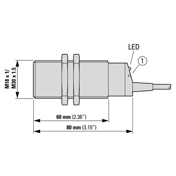 Cap. capteur,ac,rond 30,plastique,m12 (E53KBL30A2SA) - Eaton - 134806