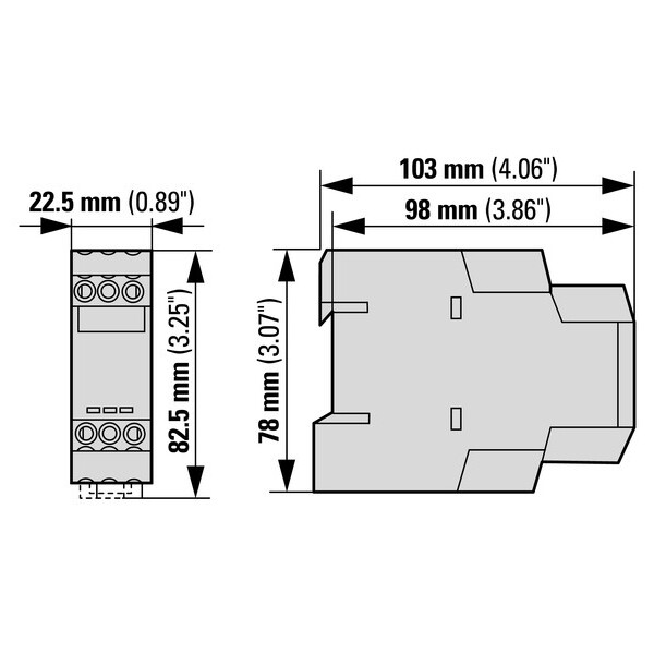 Relais temporisé, étoile-triangle, 50 ms, 1w, 3-60s, 24-240vac/dc (ETR4-51-A) - Eaton - 031884