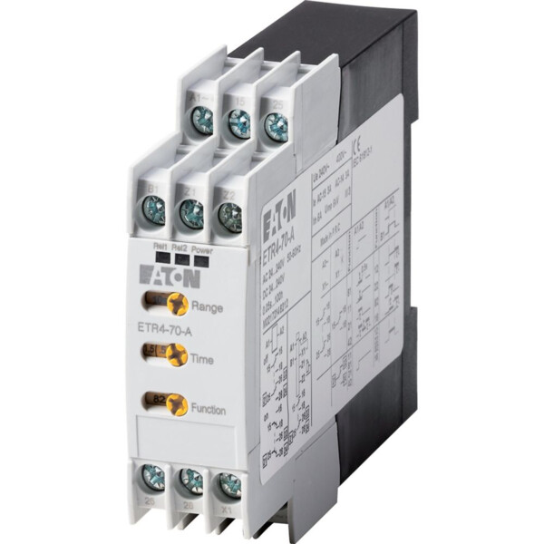 Relais temporisé, 2w, 0,05s-100h, multifonction, 24-240vac/dc, par potentiomètre (ETR4-70-A) - Eaton - 031888