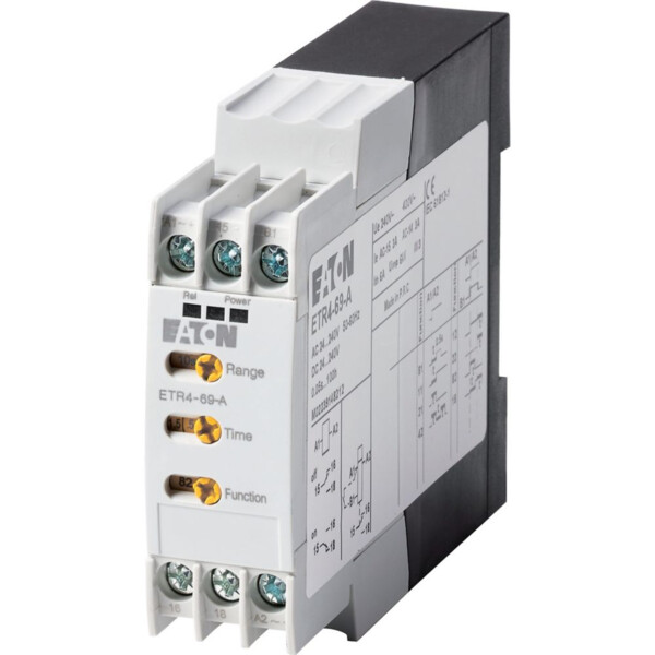 Relais temporisé, 1w, 0,05s-100h, multifonctions, 24-240vac/dc (ETR4-69-A) - Eaton - 031891