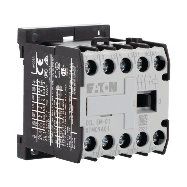 Contacteur de puissance, 3p+1o, 4kw/400v/ac3 (DILEM-01(230V50HZ,240V60HZ)) - Eaton - 051795