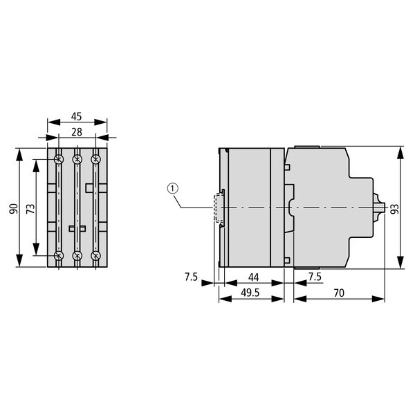 Limiteur de courant, 3p, 63a, 400vac/100ka, 690vac/10ka (CL-PKZ0) - Eaton - 082881