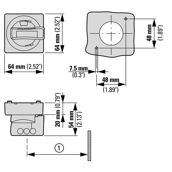 Manette de commande extérieure, pour mcc-v, 90°, tournée (PKZ0-XH-MCC) - Eaton - 106136