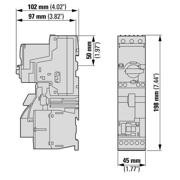 Démarreur-moteur pke 1-4a adv.+ Dilm7 (MSC-DEA-4-M7(24VDC)) - Eaton - 121754