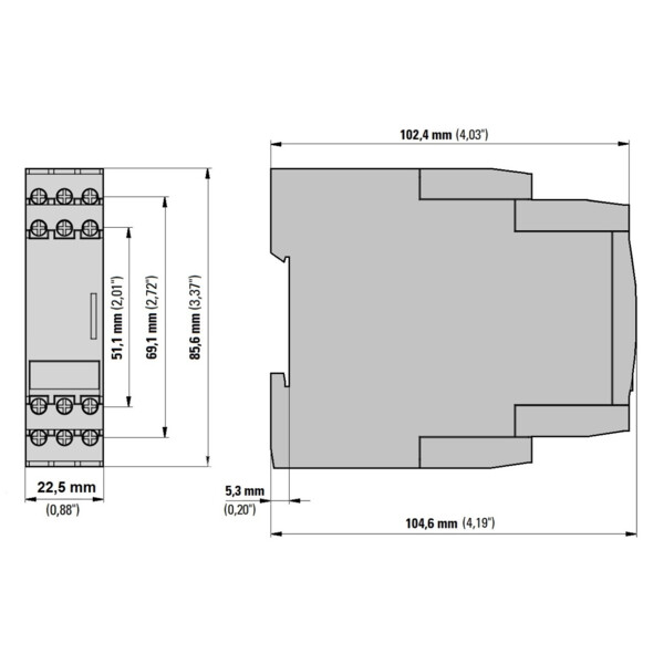 Relais amp., 1 - 5 a, 3 - 15 a, 24 - 240 v ac, 50/60 hz, 24 - 240 v dc (EMR6-I15-B-1) - Eaton - 184755