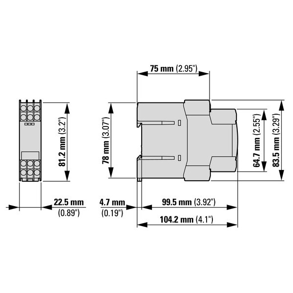 Relais pour thermistances ptc, 1f+1o, 24-240vac/dc, sans réarmement manuel (EMT6-K) - Eaton - 269470